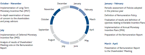 Activity cycle of the remuneration committee (pie chart)