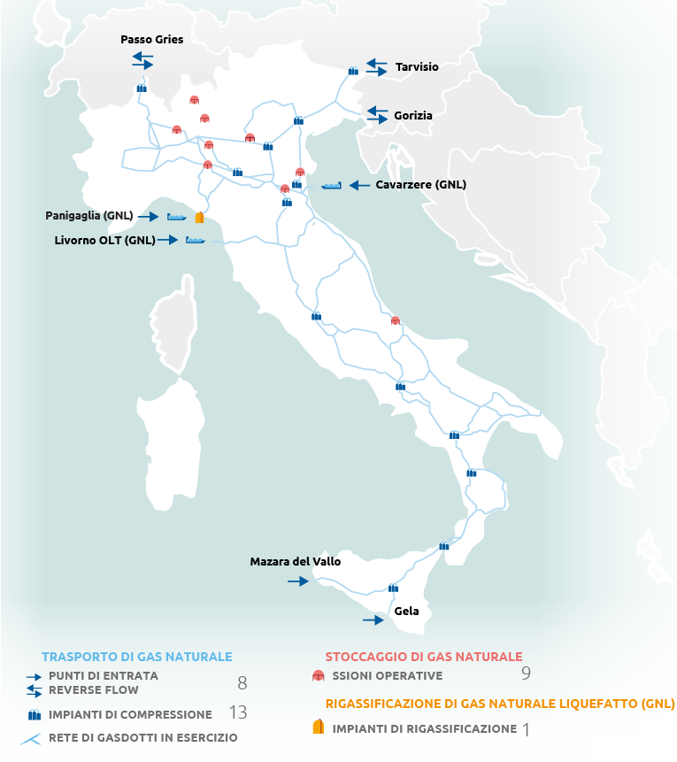 Le infrastrutture Snam in Italia (graphic)