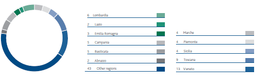 Geographical breakdown of procurement (%) (pie chart)