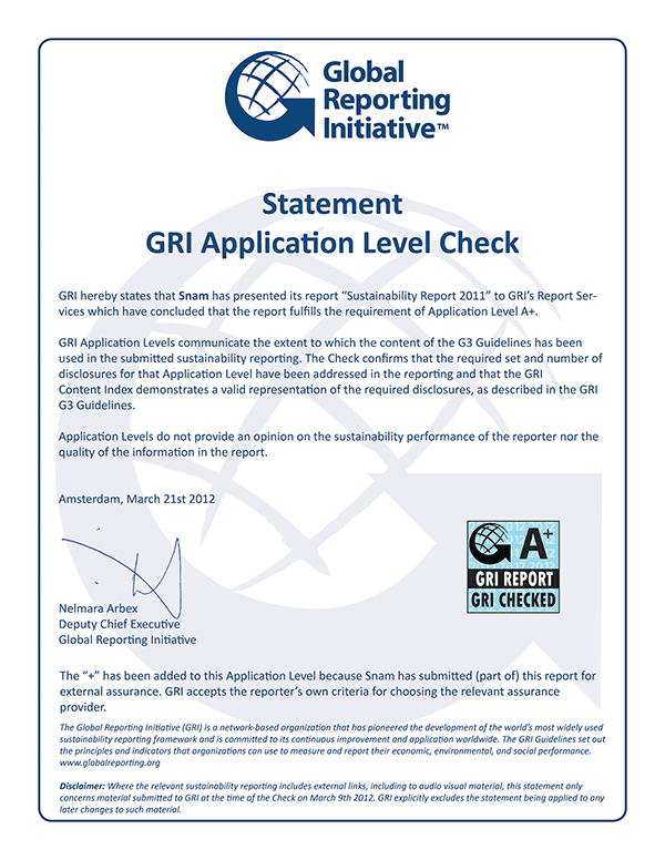 Statement GRI Application Level Check (scan)