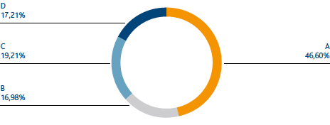 Procurato suddiviso per classe di criticità merceologica (Grafico a torta)