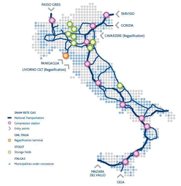 Snam’s presence in Italy (Graphic)