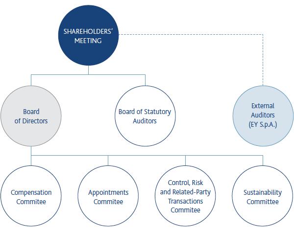 Structure of the corporate governance system adopted by the company (graphic)