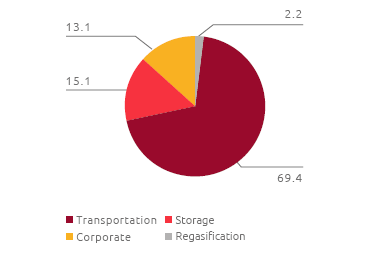 Procurement by business segment (%) (Pie chart)