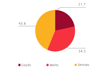 Procurement by goods type (%) (Pie chart)