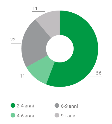 Anzianità di carica dei Consiglieri nel CDA (%) (Grafico a torta)