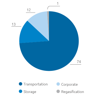Procurement by business segment (pie chart)