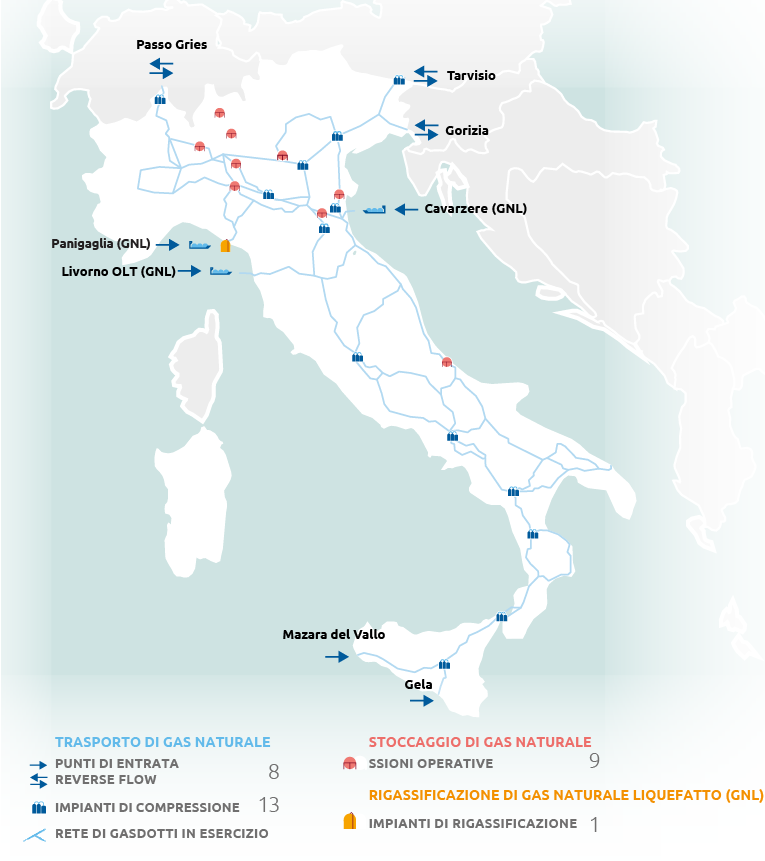 Le infrastrutture Snam in Italia (graphic)